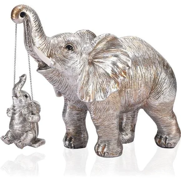 Elephant Decor Brings Good Luck, Health, Strength - Silver - Picture 1 of 5